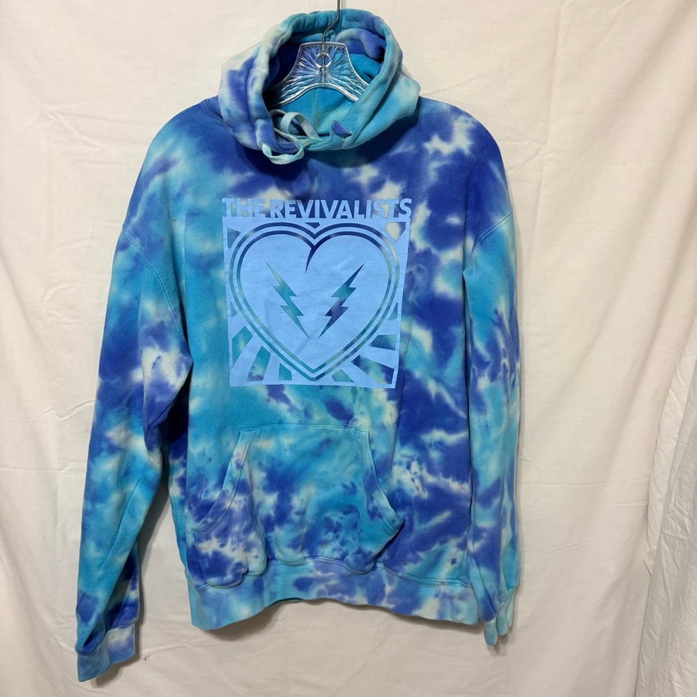 Revivalists blue tie-dye pullover hoodie
